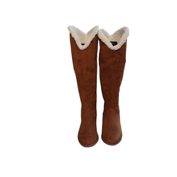 Torrid Faux Suede Shearling‎ Top Knee High Boots Size 10.5W - Picture 6 of 12